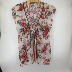 BECCA ETC Rebecca Virtue Floral Swim Cover Up Tunic Multi 0X 14-16 075415JD NEW